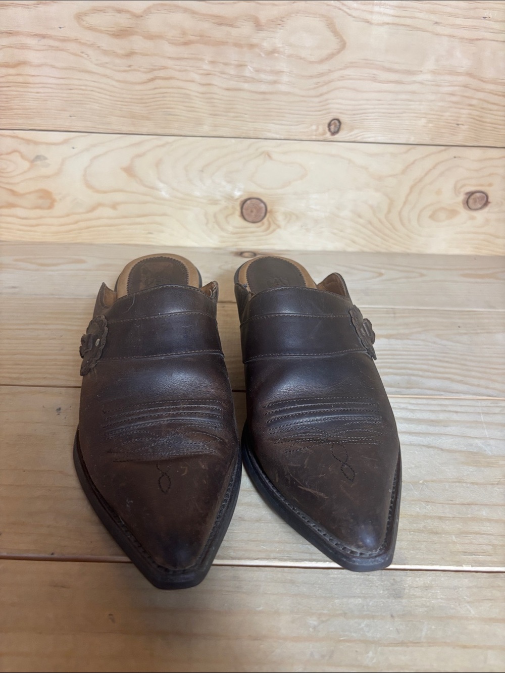 Ariat brown leather western mules size 8.5 - Picture 5 of 10